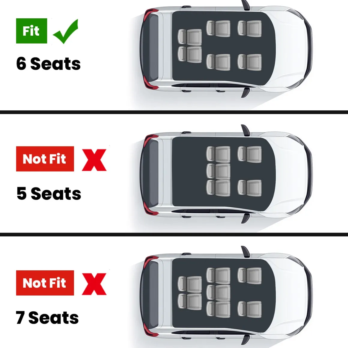 Fit for 2021-2026 Tesla Model X & X Plaid Floor Mats TPE Material, Fit 6-Seat ONLY