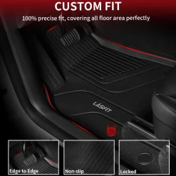 Fit for 2021-2026 Tesla Model X & X Plaid Floor Mats TPE Material, Fit 6-Seat ONLY