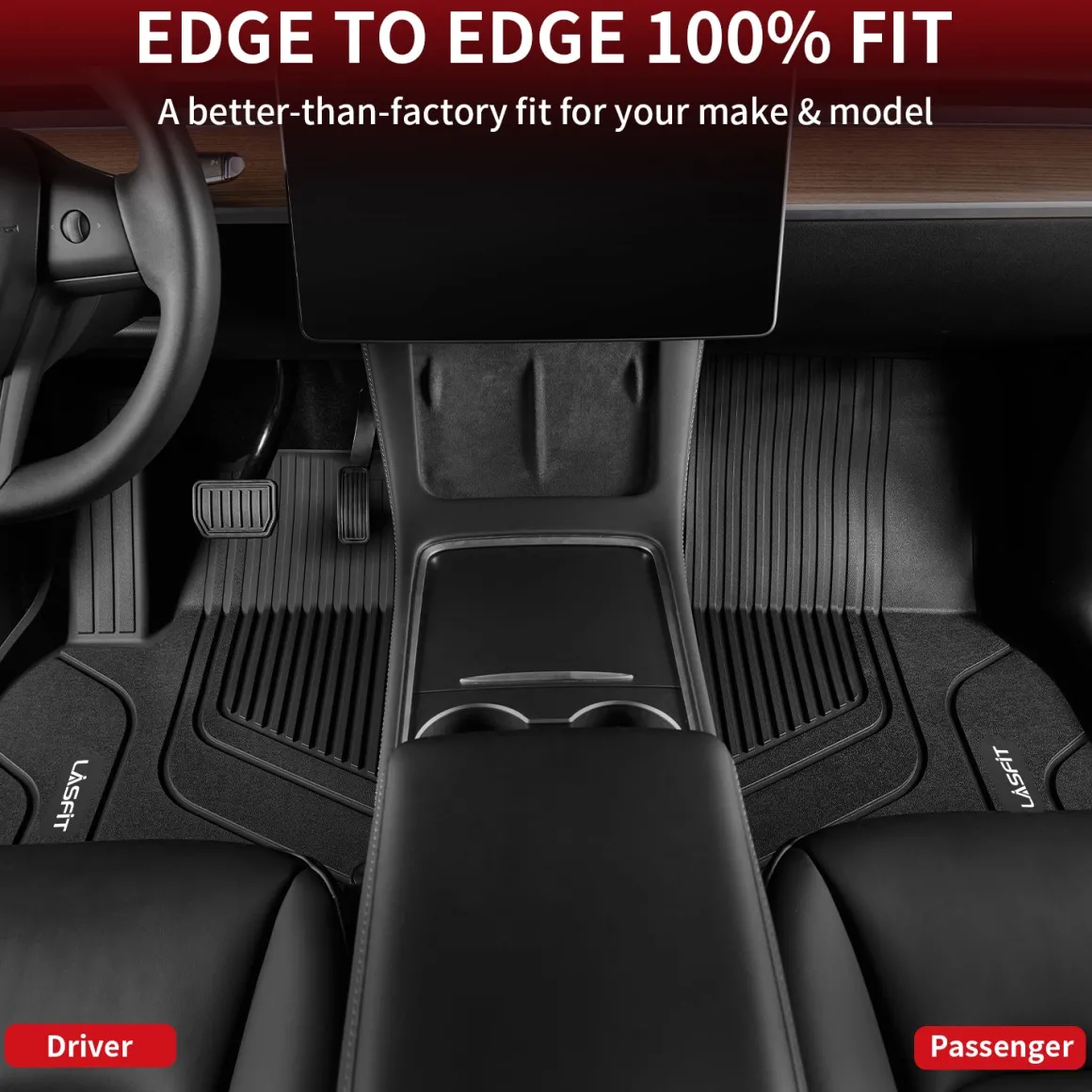 Fit for 2021-2026 Tesla Model X & X Plaid Floor Mats TPE Material, Fit 6-Seat ONLY