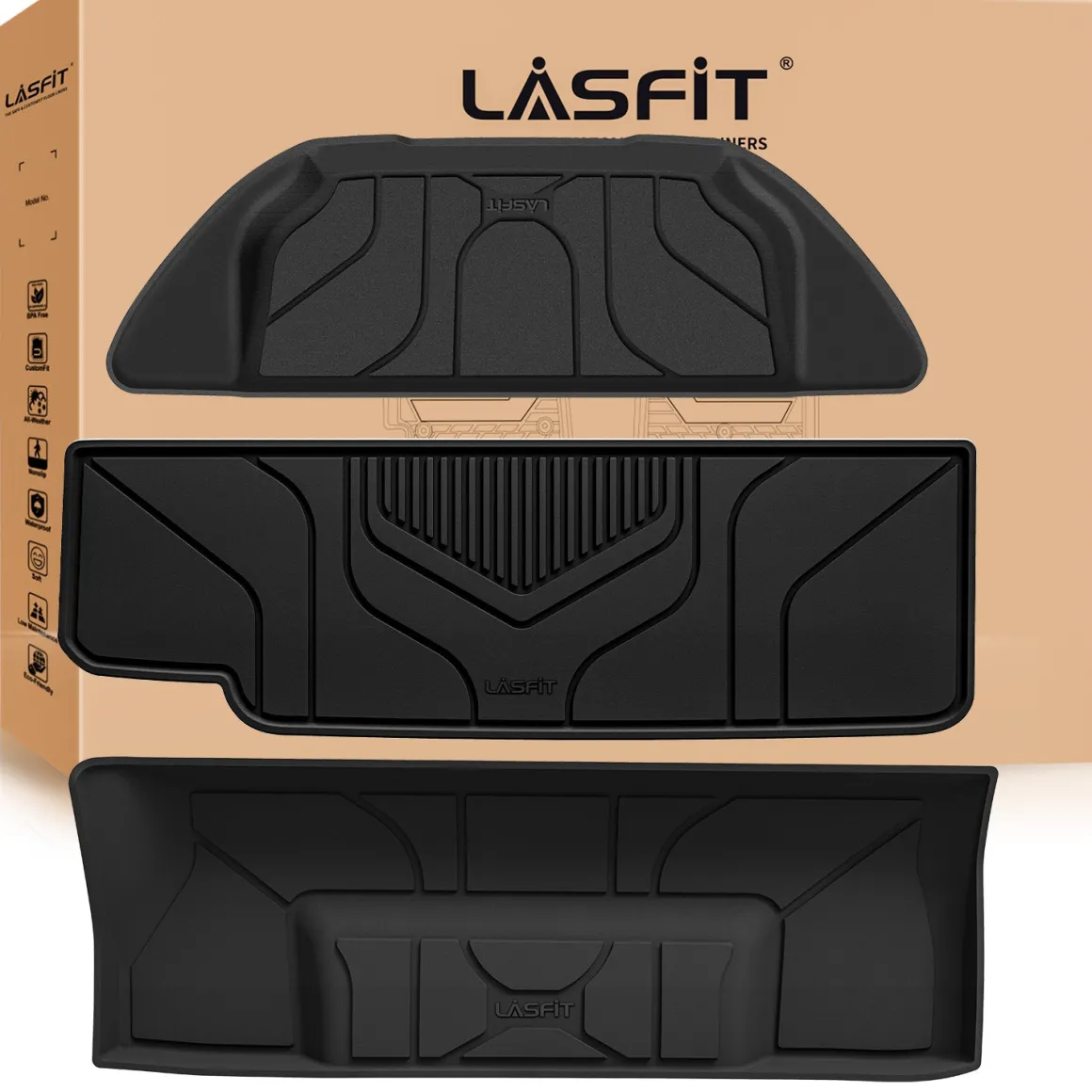 Fit for 2021-2026 Tesla Model X & X Plaid Floor Mats TPE Material, Fit 6-Seat ONLY