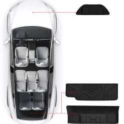 Fit for 2021-2026 Tesla Model X & X Plaid Floor Mats TPE Material, Fit 6-Seat ONLY