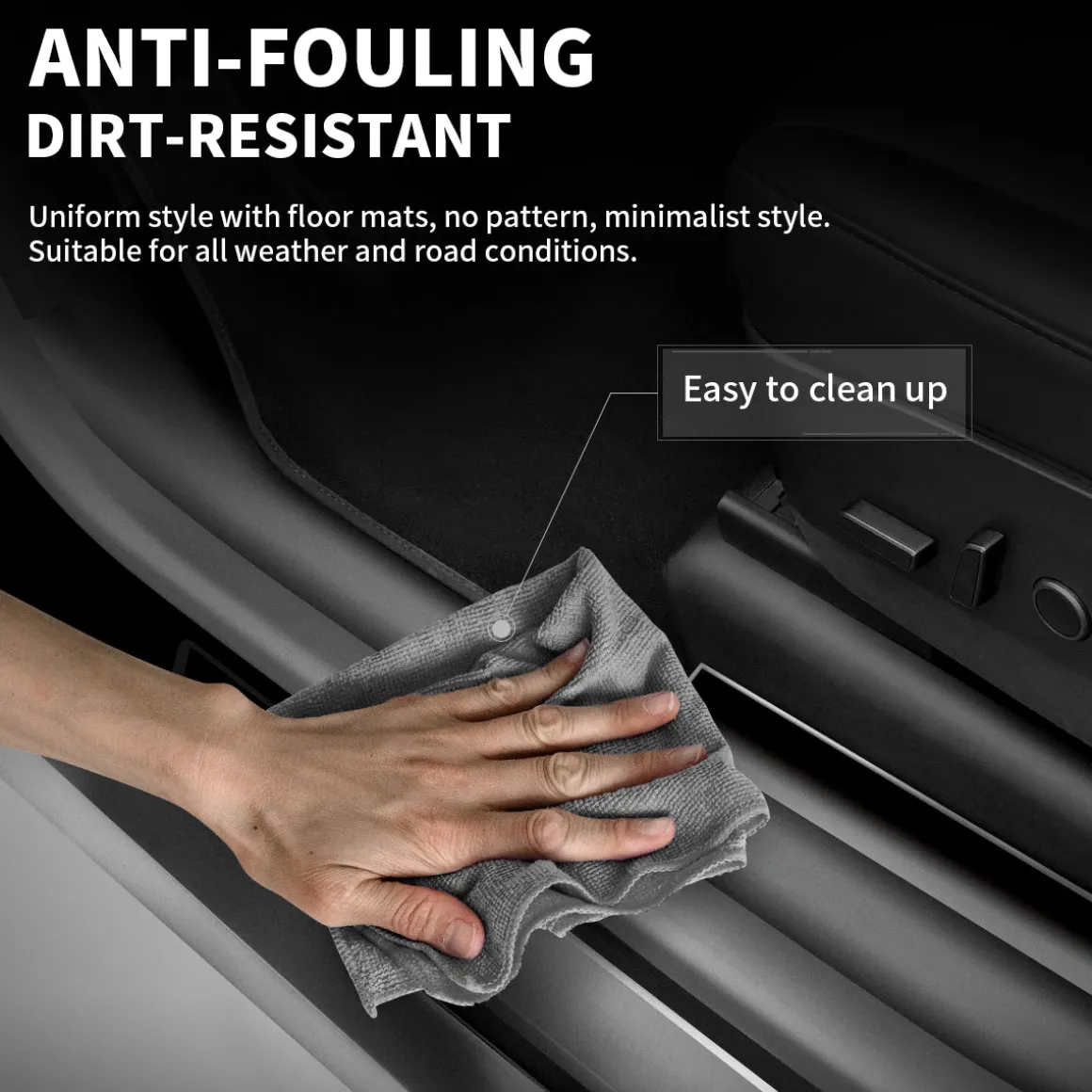 Fit For 2020-2023 Tesla Model Y Door Sill Protector Matte TPE & ABS Front and Rear Door Entry Guard Decoration Scuff Plate Accessories, Don't fit 7 Seats