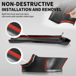 Fit For 2020-2023 Tesla Model Y Door Sill Protector Matte TPE & ABS Front and Rear Door Entry Guard Decoration Scuff Plate Accessories, Don't fit 7 Seats