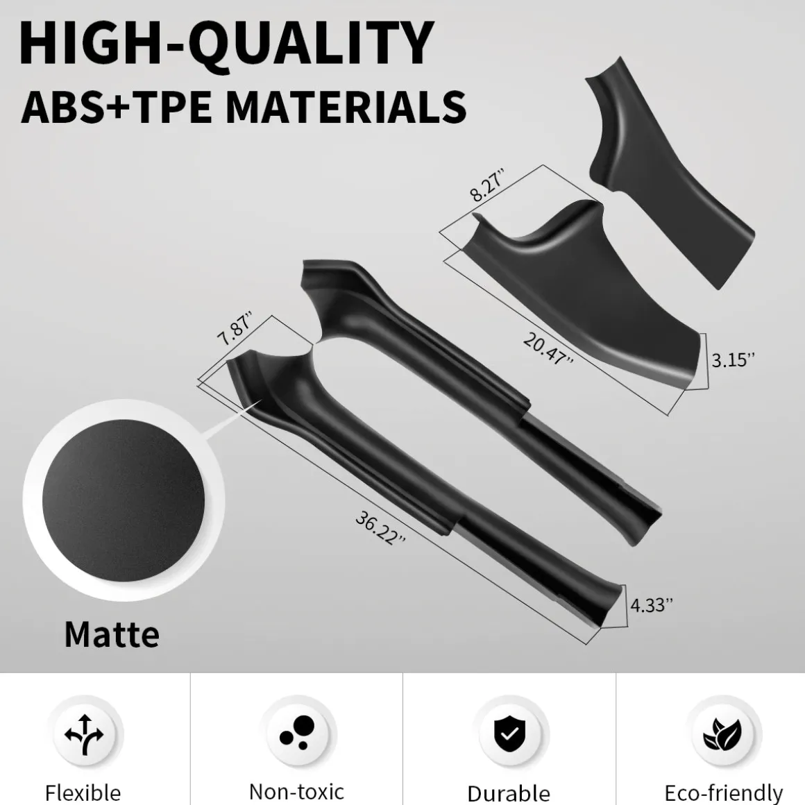 Fit For 2020-2023 Tesla Model Y Door Sill Protector Matte TPE & ABS Front and Rear Door Entry Guard Decoration Scuff Plate Accessories, Don't fit 7 Seats