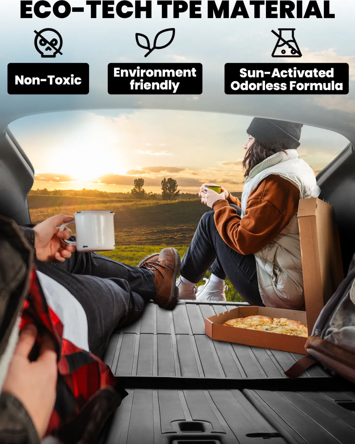 Fit For 2020-2025 Tesla Model Y Second Row Seats Back Cover Mats All Weather, Fit 5-Seater & 7-Seater