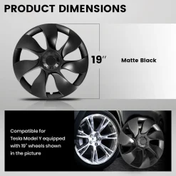 Fit For Tesla Model Y 2020-2023 Wheel Protection Covers Hub Caps, Fit 19 Inch Wheel ONLY