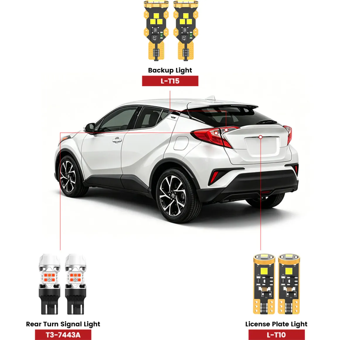 Fit for 2018-2019 Toyota C-HR LED Bulbs Upgrade