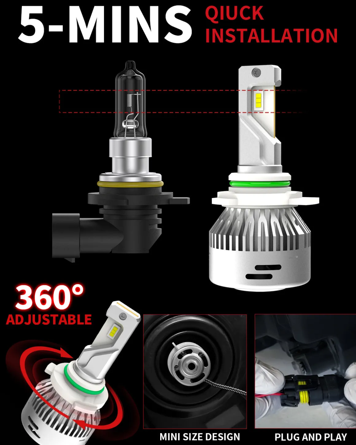 Fit for 2018-2019 Toyota C-HR LED Bulbs Upgrade
