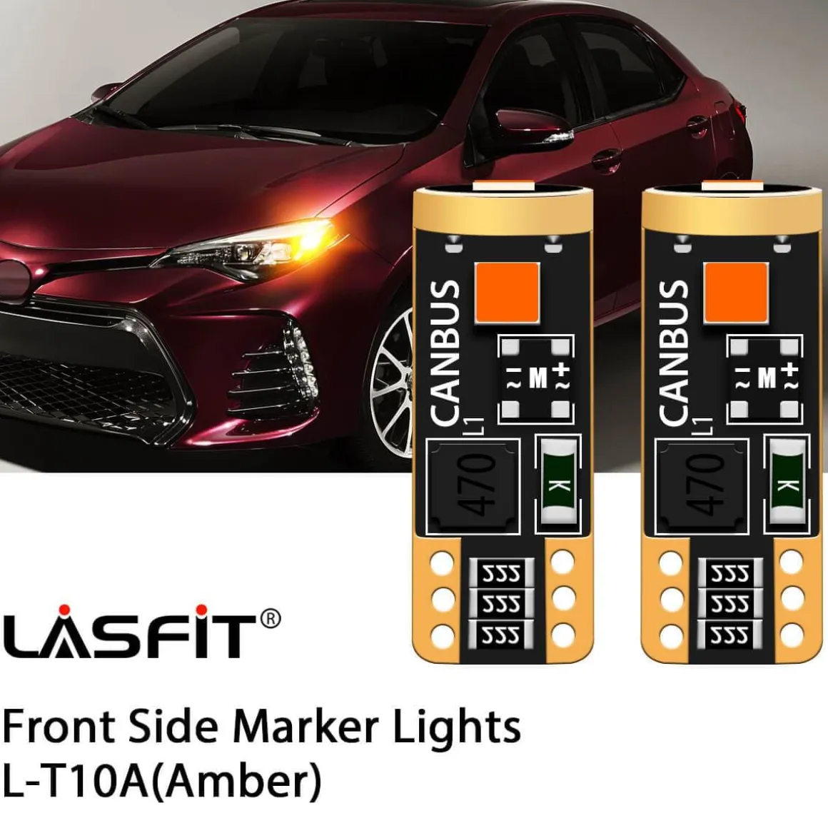 Fit for 2017-2021 Toyota Corolla LED Turn Signal Light Exterior Interior Bulbs Plug n Play