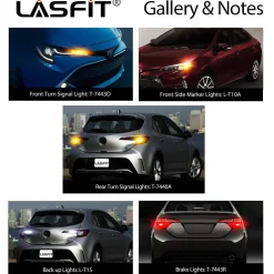 Fit for 2017-2021 Toyota Corolla LED Turn Signal Light Exterior Interior Bulbs Plug n Play
