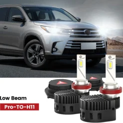 Fit for 2017-2019 Toyota Highlander Custom H11 LED Bulbs with Dust Cover | Pro-DC Series