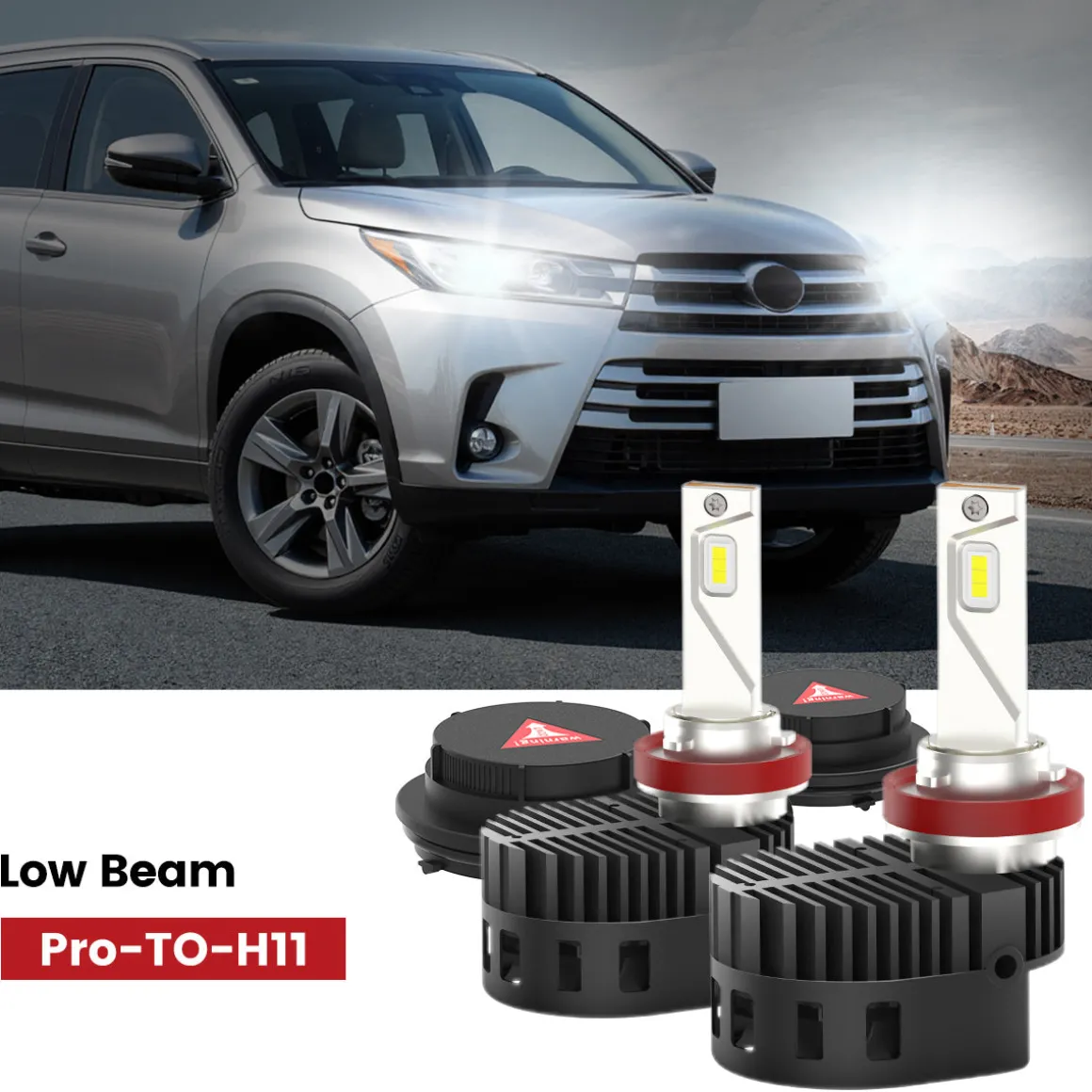 Fit for 2017-2019 Toyota Highlander Custom H11 LED Bulbs with Dust Cover | Pro-DC Series