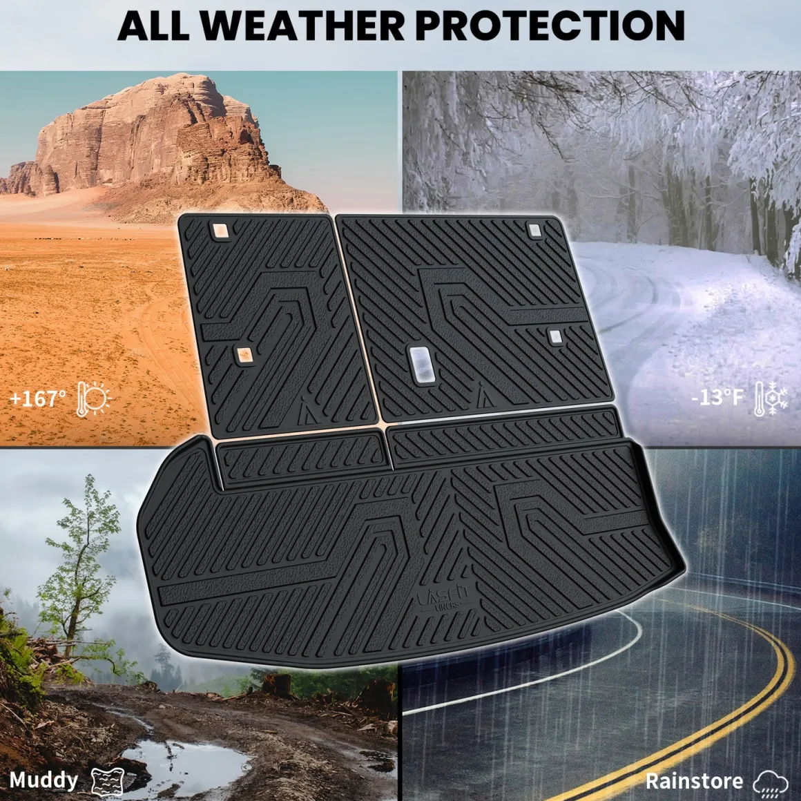 Fit for 2014-2019 Toyota Highlander Floor Mats or 3rd Row Seatback & Cargo Mats, Fit Gas Only