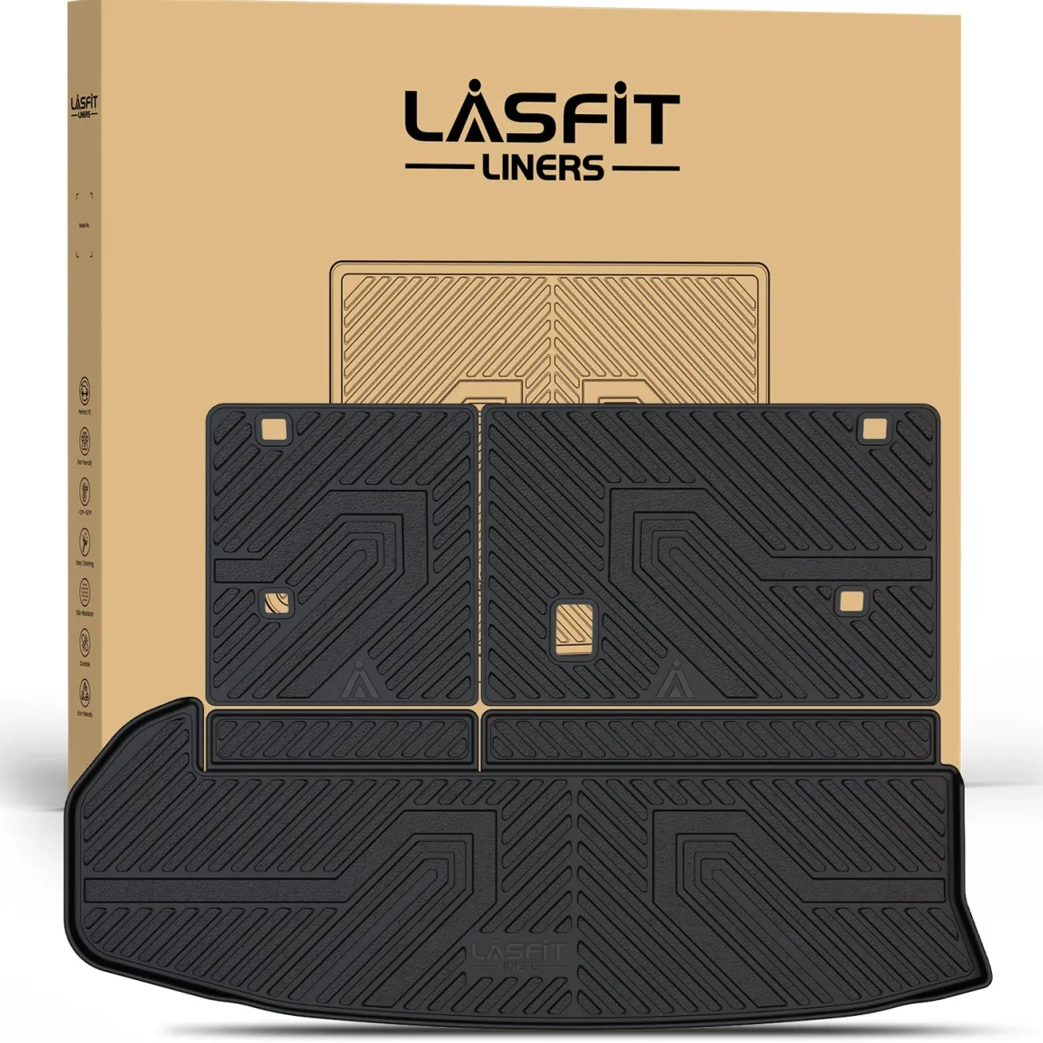 Fit for 2014-2019 Toyota Highlander Floor Mats or 3rd Row Seatback & Cargo Mats, Fit Gas Only
