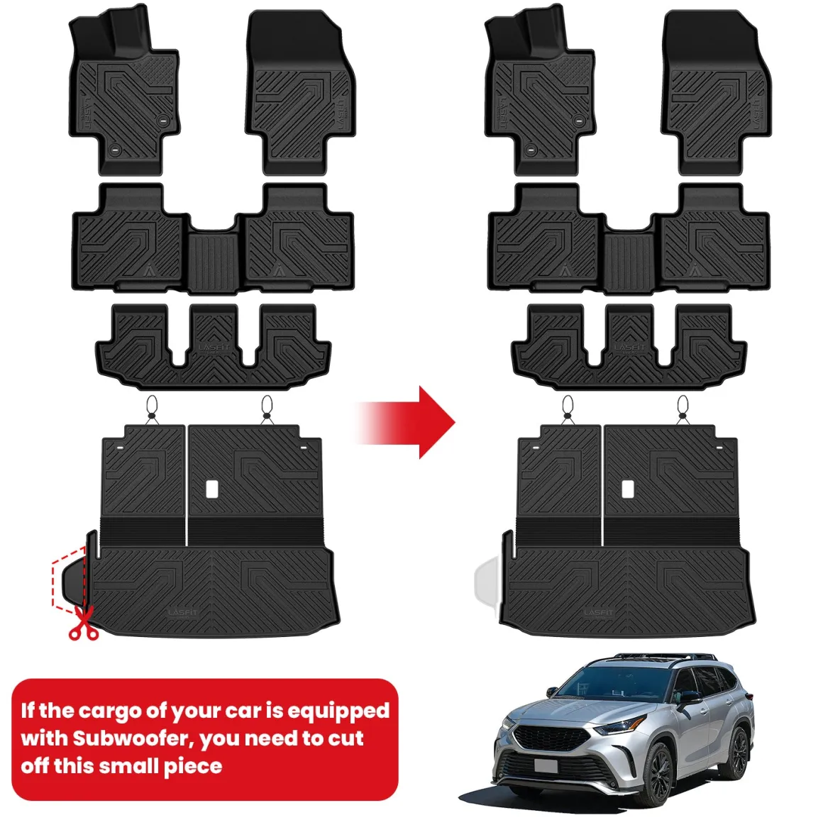 Fit for 2020-2026 Toyota Highlander Hybrid Floor Mats or Seatback & Cargo Mat