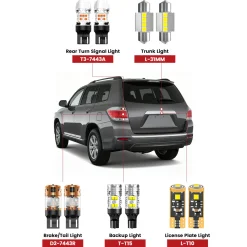 Fit for 2011-2013 Toyota Highlander LED Bulbs Upgrade