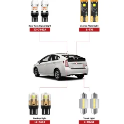 Fit for 2010-2015 Toyota Prius The Brightest LED Bulbs Upgrade | Tested and Verified