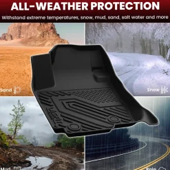 Fit for 2006-2012 Toyota RAV4 TPE Floor Mats & Seatback & Cargo Mat, Fit 2 Rows Only