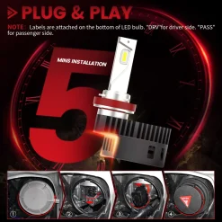 Fit for Toyota 4Runner 2014-2020 Custom H11 LED Bulbs with Dust Cover | Pro-DC Series