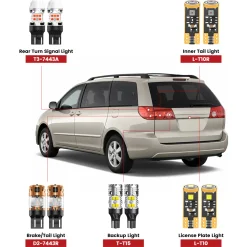 Fit for 2004-2010 Toyota Sienna The Brightest LED Bulbs Upgrade