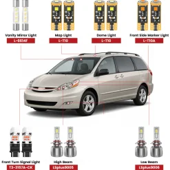 Fit for 2004-2010 Toyota Sienna The Brightest LED Bulbs Upgrade