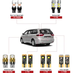 Fit for 2015-2020 Toyota Sienna The Brightest LED Bulbs Upgrade | Tested and Verified