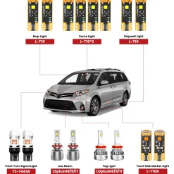 Fit for 2015-2020 Toyota Sienna The Brightest LED Bulbs Upgrade | Tested and Verified