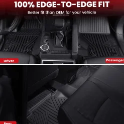 Fit for 2024-2026 Toyota Tacoma All-Weather Floor Mats, Fit Double Cab Only
