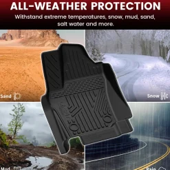 Fit for 2024-2026 Toyota Tacoma All-Weather Floor Mats, Fit Double Cab Only