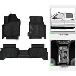 Fit for 2024-2026 Toyota Tacoma All-Weather Floor Mats, Fit Double Cab Only