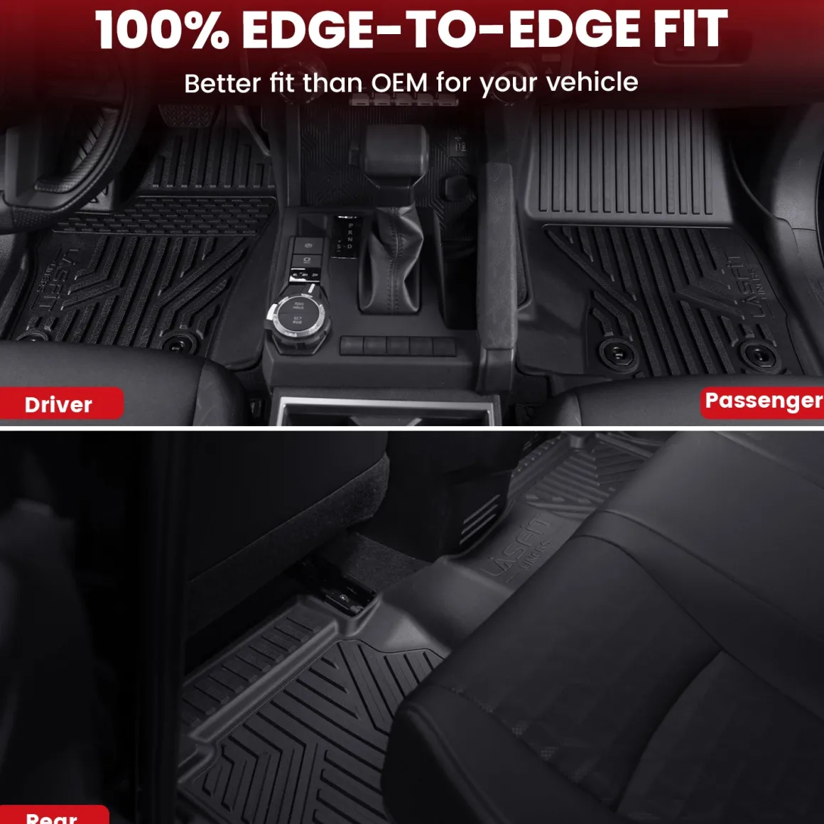 Fit for 2024-2026 Toyota Tacoma All-Weather Floor Mats, Fit Double Cab Only