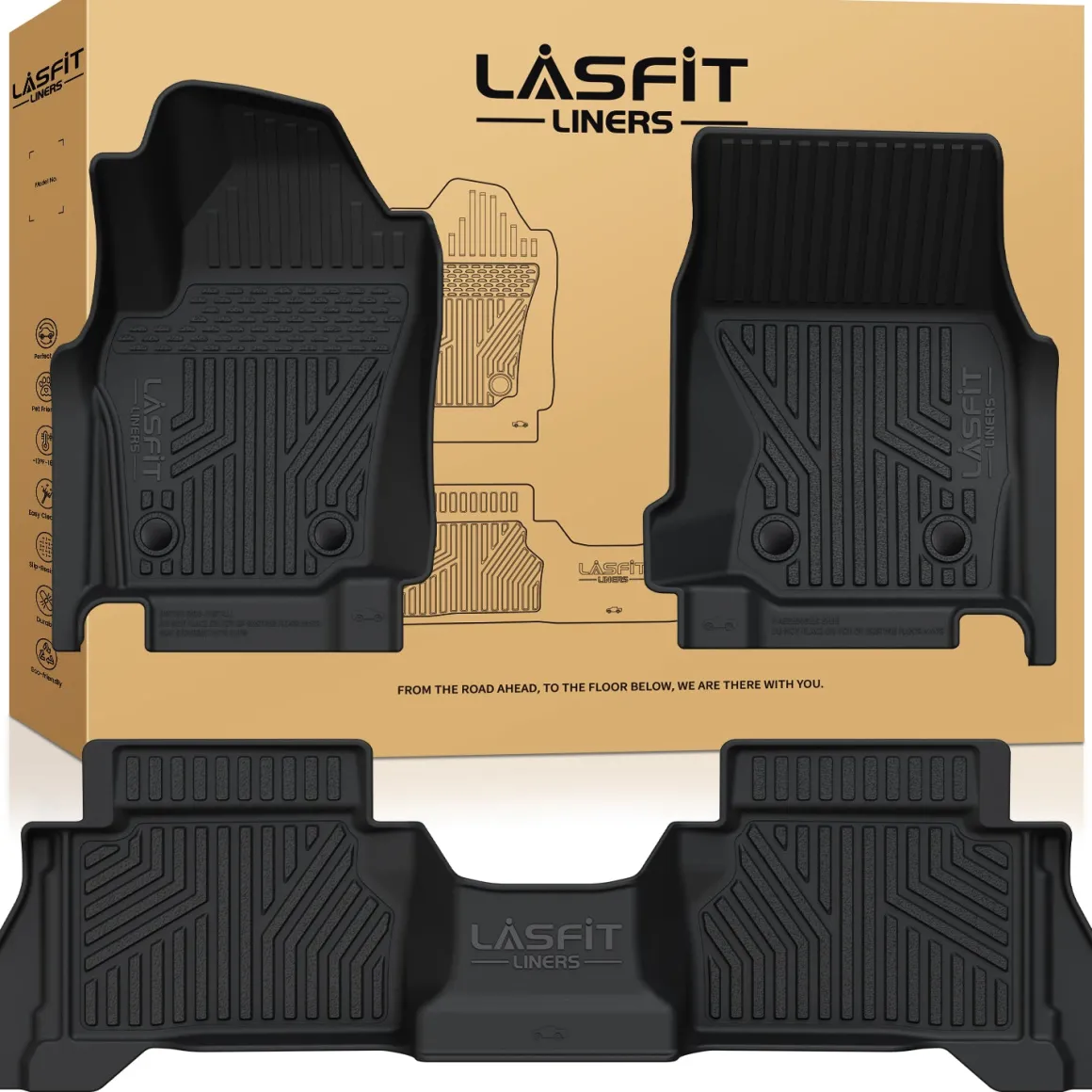 Fit for 2024-2026 Toyota Tacoma All-Weather Floor Mats, Fit Double Cab Only