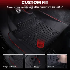 Fit for 2024-2026 Toyota Tacoma All-Weather Floor Mats, Fit Double Cab Only