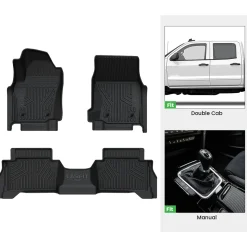 Fit for 2024-2026 Toyota Tacoma All-Weather Floor Mats, Fit Double Cab Only