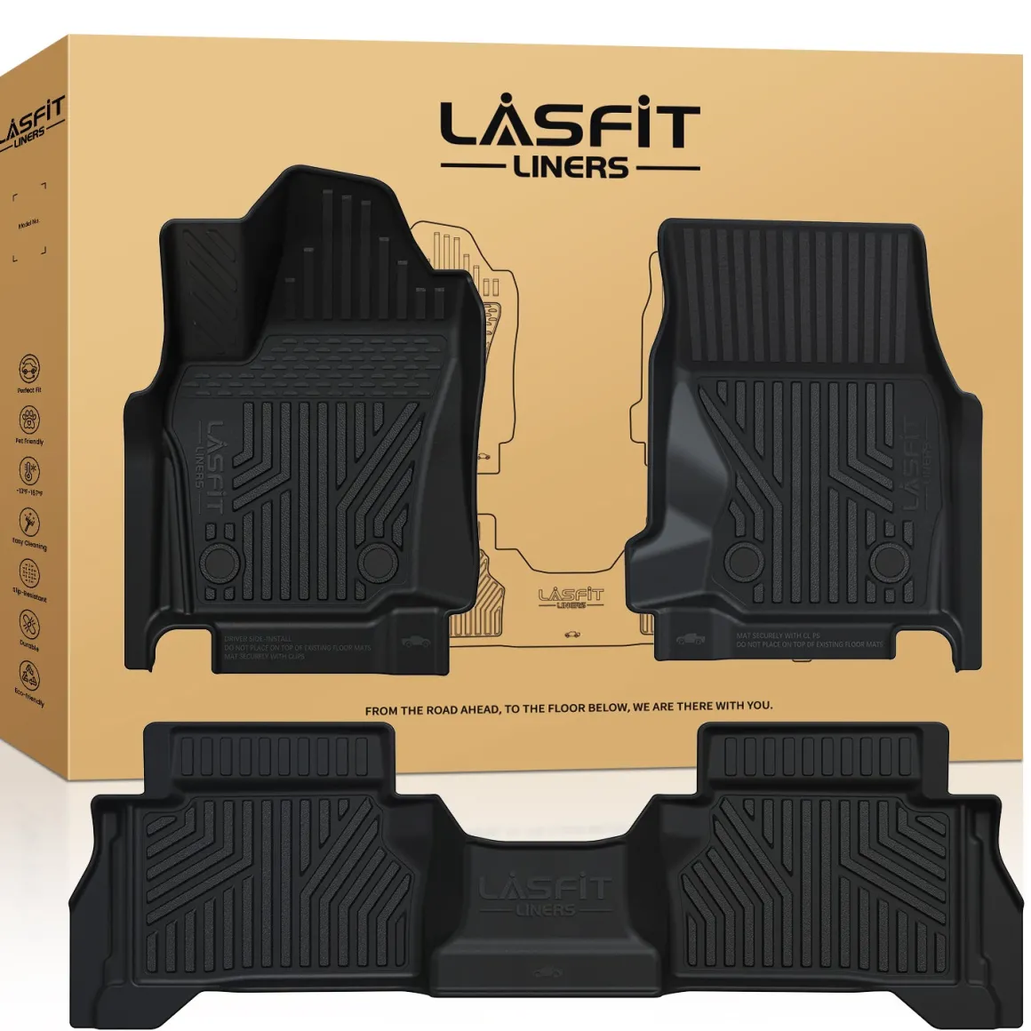 Fit for 2024-2026 Toyota Tacoma All-Weather Floor Mats, Fit Double Cab Only