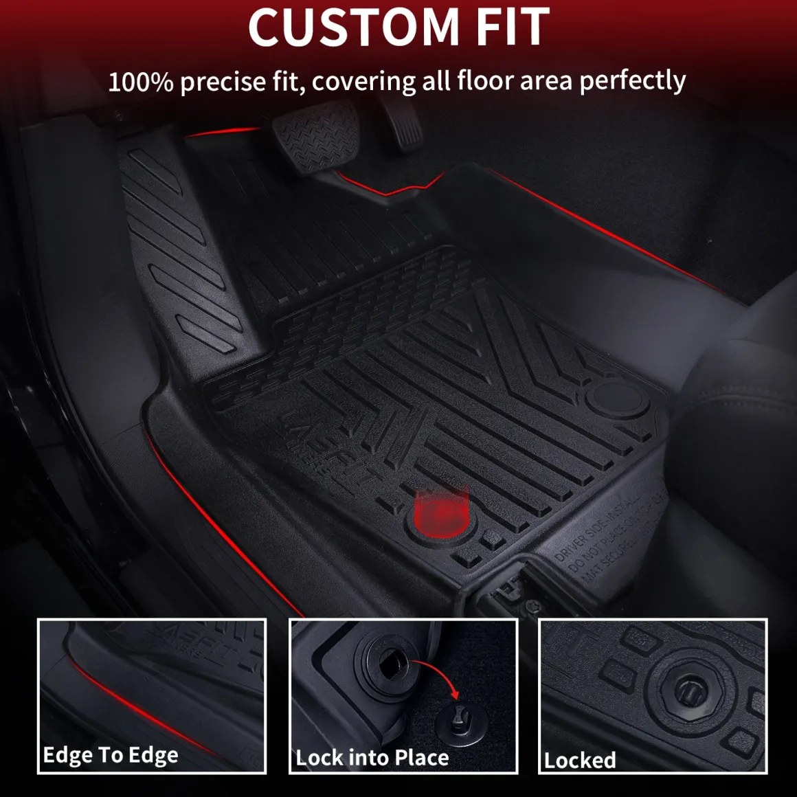 Fit for 2024-2026 Toyota Tacoma All-Weather Floor Mats, Fit Double Cab Only