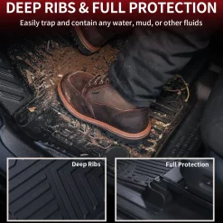 Fit for 2024-2026 Toyota Tacoma All-Weather Floor Mats, Fit Double Cab Only
