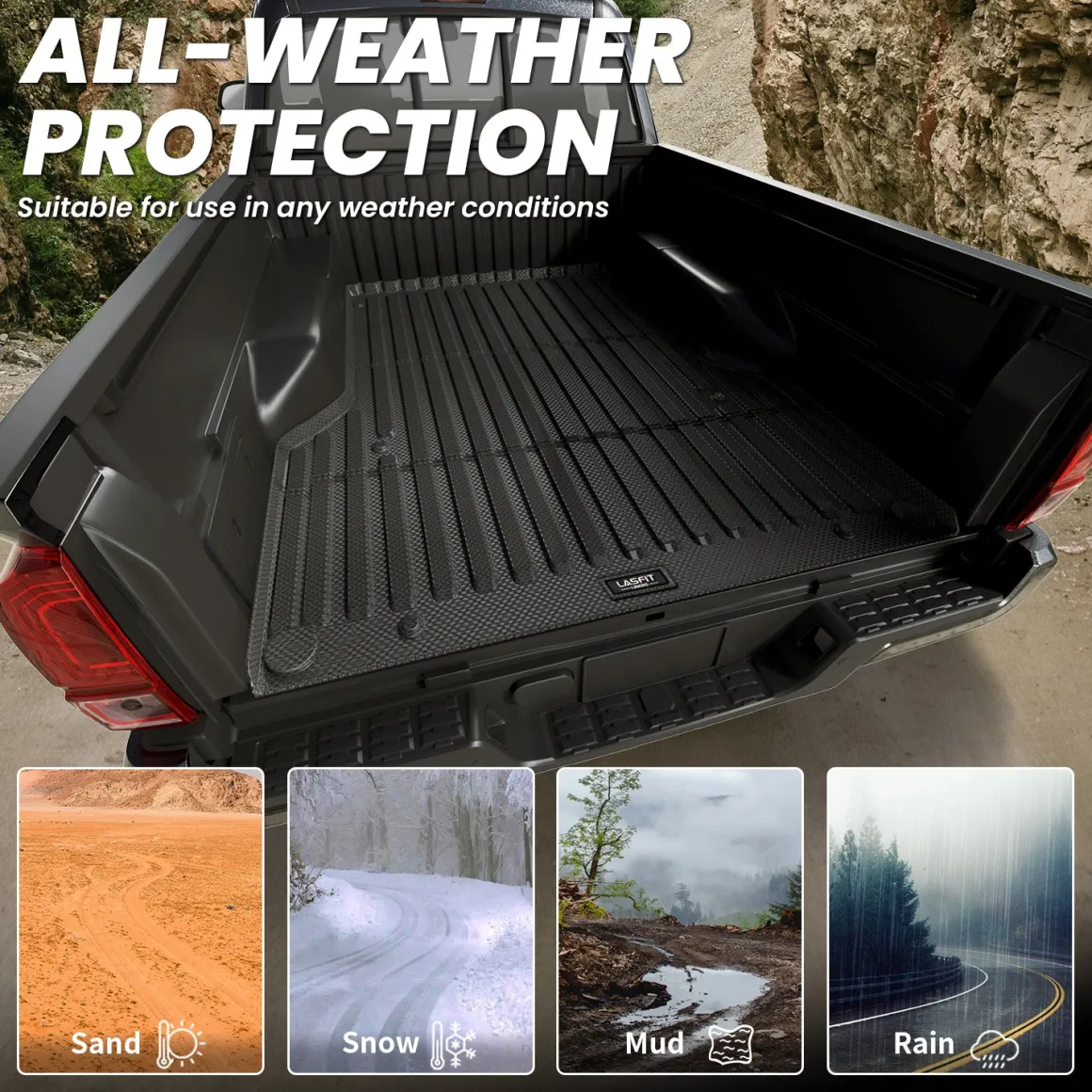 Fit for 2005-2023 Toyota Tacoma 5FT or 6FT Heavy Duty Custom Bed Mat or Tailgate Mat