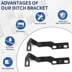Fit For 2016-2023 Toyota Tacoma Low Profile Ditch Light Brackets | LASFIT