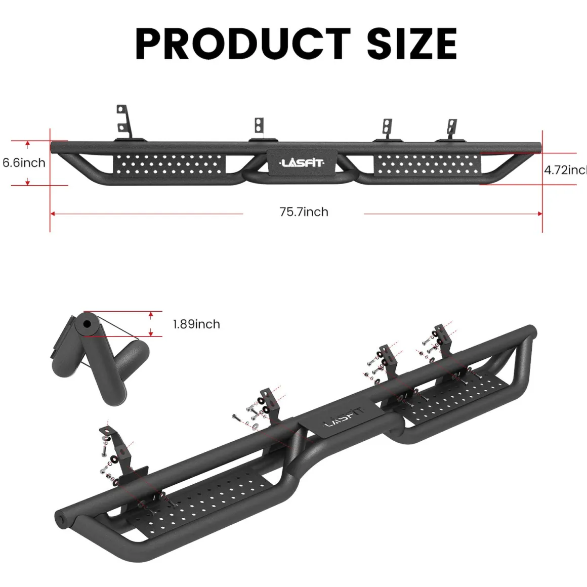 Fit for 2024-2026 Toyota Tacoma Running Boards Side Steps, Fit Double Cab ONLY