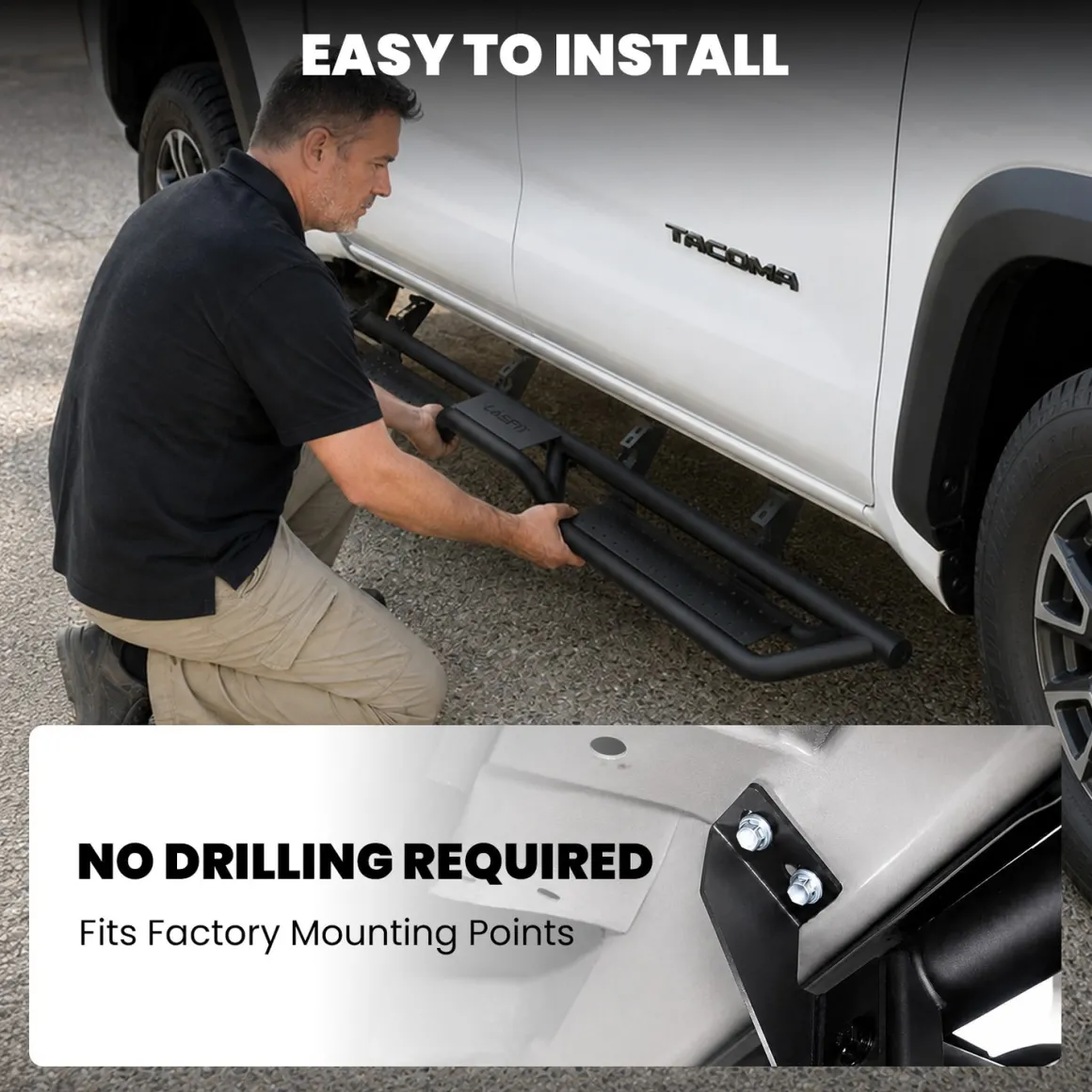 Fit for 2024-2026 Toyota Tacoma Running Boards Side Steps, Fit Double Cab ONLY