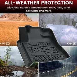 Fit for 2007-2011 Toyota Tundra Floor Mats, Fit Double Cab Only, Not Fit CrewMax or Regular Cab