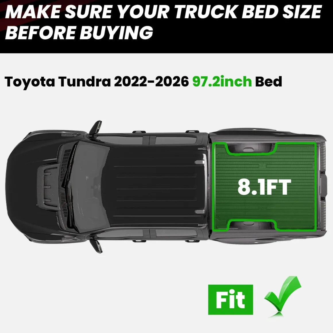 Fit for 2022-2026 Toyota Tundra Heavy Duty Custom Bed Mat or Tailgate Mat