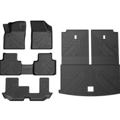 Fit for 2019 Volkswagen Atlas Floor Mats & Cargo Mat & Seatback Mat, Fit Passenger Seat Without Retention Only