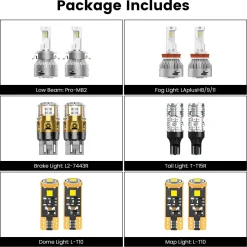 Fit for 2008-2012 Volkswagen CC Custom H7 LED Bulbs Exterior Interior Lights