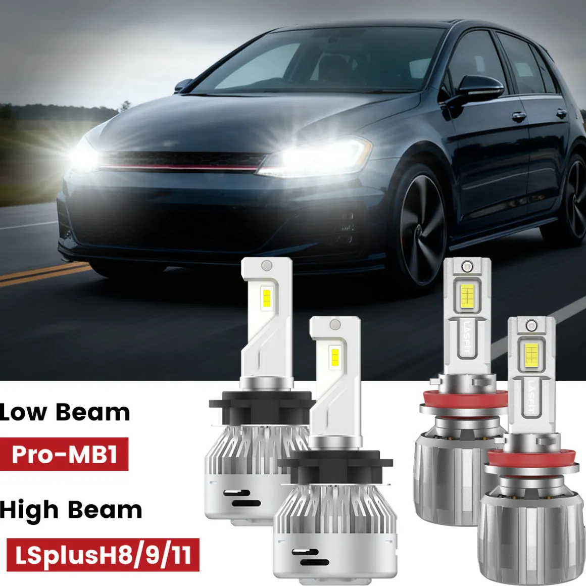 Fit for Volkswagen Golf 2018-2019 & GTI 2018-2020 Custom H7 LED Bulbs Exterior Interior Light Plug n Play