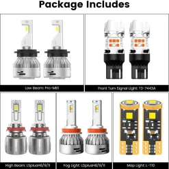 Fit for Volkswagen Golf 2018-2019 & GTI 2018-2020 Custom H7 LED Bulbs Exterior Interior Light Plug n Play
