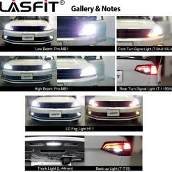 Fit for 2015-2018 Volkswagen Jetta Custom H7 LED Bulbs Exterior Interior Light Plug n Play
