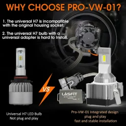 Fit for 2012-2015 Volkswagen Passat Custom H7 LED Bulbs Upgrade | Tested and Verified