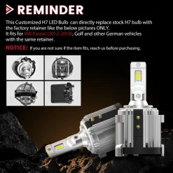 Fit for 2016-2019 Volkswagen Passat Custom H7 LED Bulbs Exterior Interior Lights